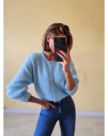 Blue button sweater