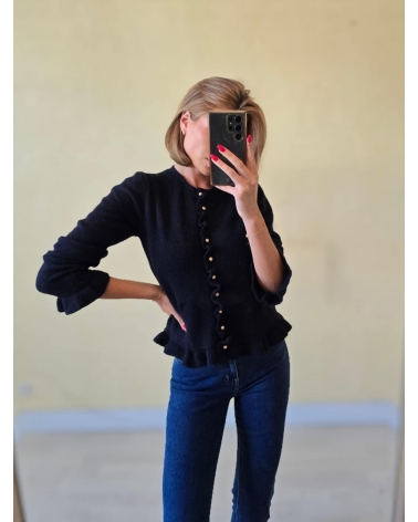 BLue navy button sweater