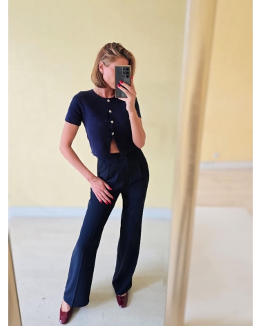 Navy pants wide