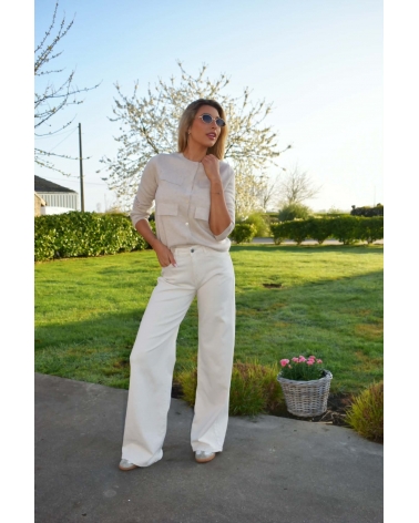 Beige cardigan with pockets