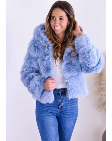 Fluffy jacket blue